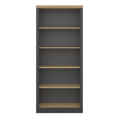 Nola 4 Shelf Bookcase Black & Pine - NIXO Furniture.com