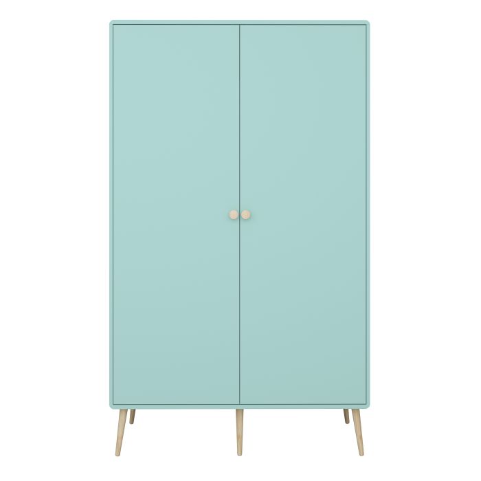 Gaia Wardrobe 2 Doors in Cool Mint - NIXO Furniture.com