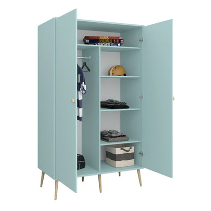 Gaia Wardrobe 2 Doors in Cool Mint - NIXO Furniture.com