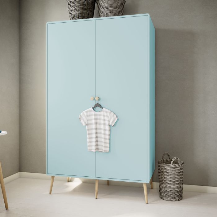 Gaia Wardrobe 2 Doors in Cool Mint - NIXO Furniture.com