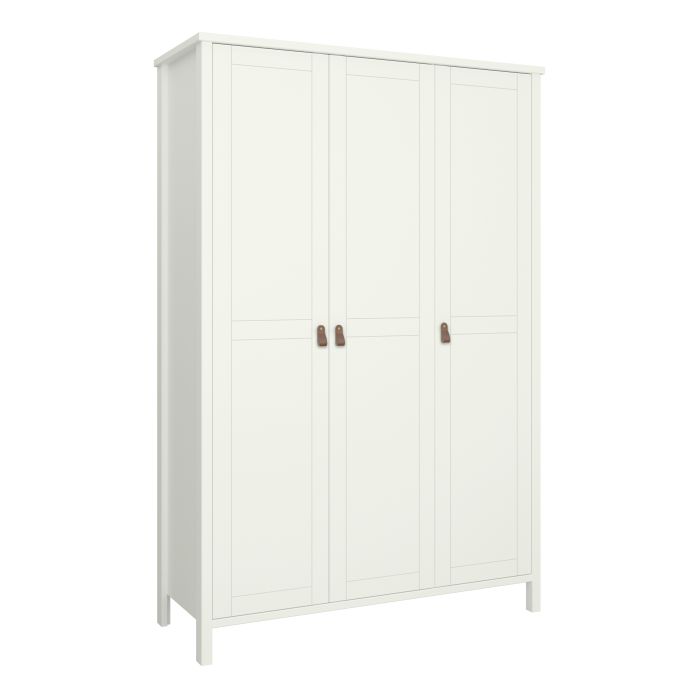 Tromso 3 Doors Wardrobe with Leather Handles - NIXO Furniture.com