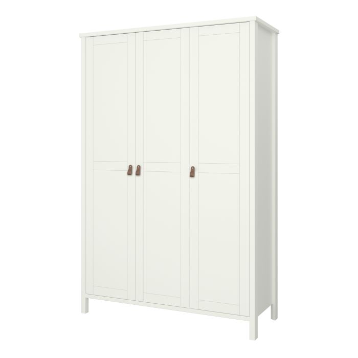 Tromso 3 Doors Wardrobe with Leather Handles - NIXO Furniture.com