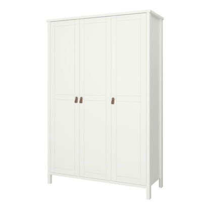 Tromso 3 Doors Wardrobe with Leather Handles - NIXO Furniture.com