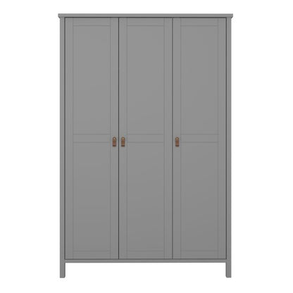 Tromso 3 Doors Wardrobe with Leather Handles - NIXO Furniture.com