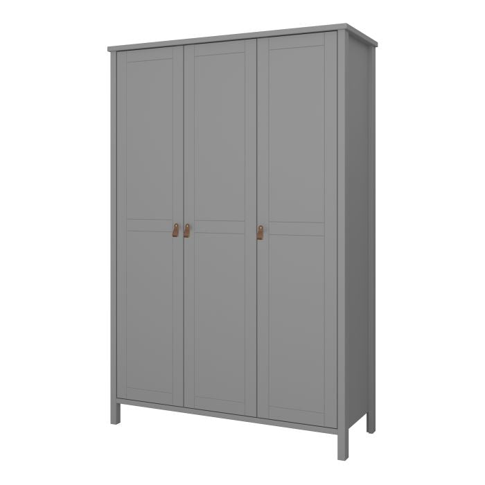 Tromso 3 Doors Wardrobe with Leather Handles - NIXO Furniture.com