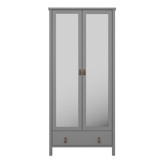 Tromso Wardrobe with 2 Mirror Doors 1 Drawer - NIXO Furniture.com