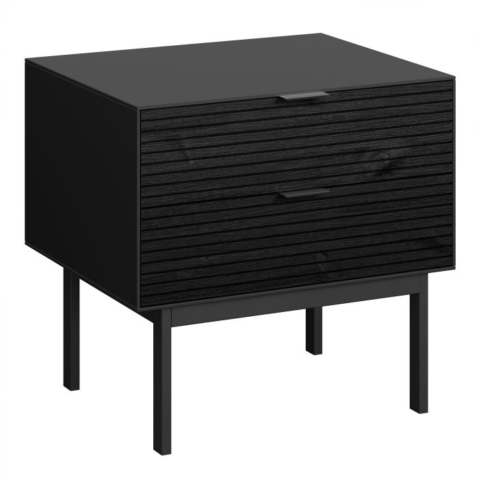 Soma Bedside Table 2 Drawers in Granulated - NIXO Furniture.com