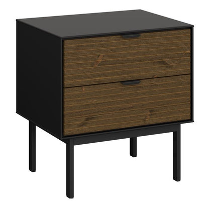 Soma Bedside Table 2 Drawers in Granulated - NIXO Furniture.com