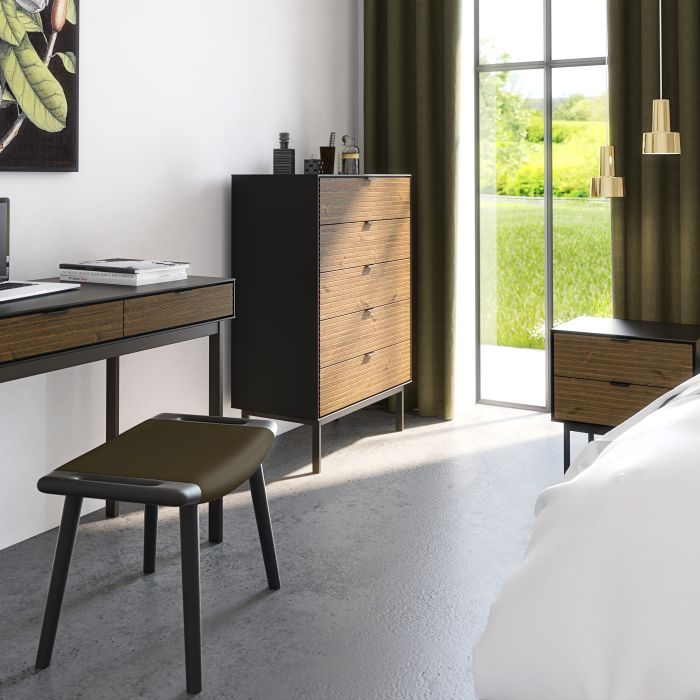 Soma Bedside Table 2 Drawers in Granulated - NIXO Furniture.com