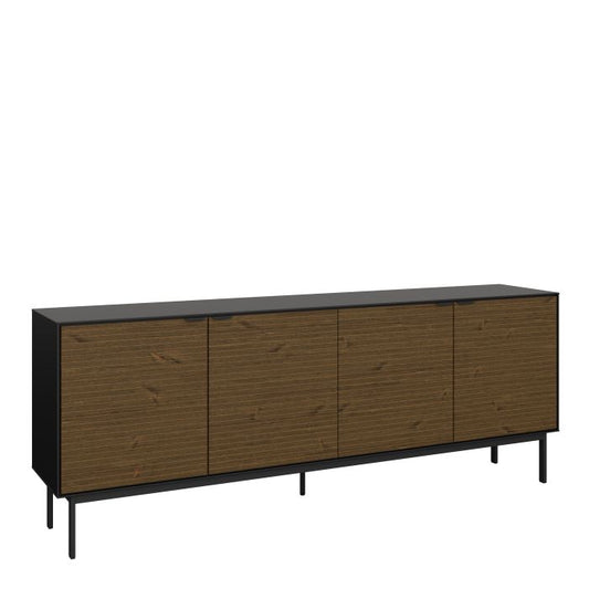 Soma Sideboard 4 Doors in Granulated Black Brushed Espresso - NIXO Furniture.com