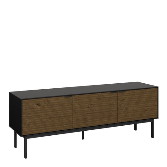Soma TV Table 3 Doors in Granulated Black Brushed Espresso - NIXO Furniture.com