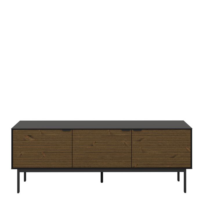 Soma TV Table 3 Doors in Granulated Black Brushed Espresso - NIXO Furniture.com