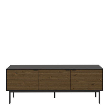 Soma TV Table 3 Doors in Granulated Black Brushed Espresso - NIXO Furniture.com