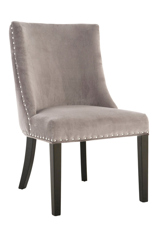 Grey Velvet With Curly Back Dining Chair - NIXO Furniture.com