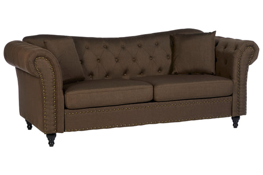 Fable Upholstered 3 Seat Natural Chesterfield Sofa - NIXO Furniture.com