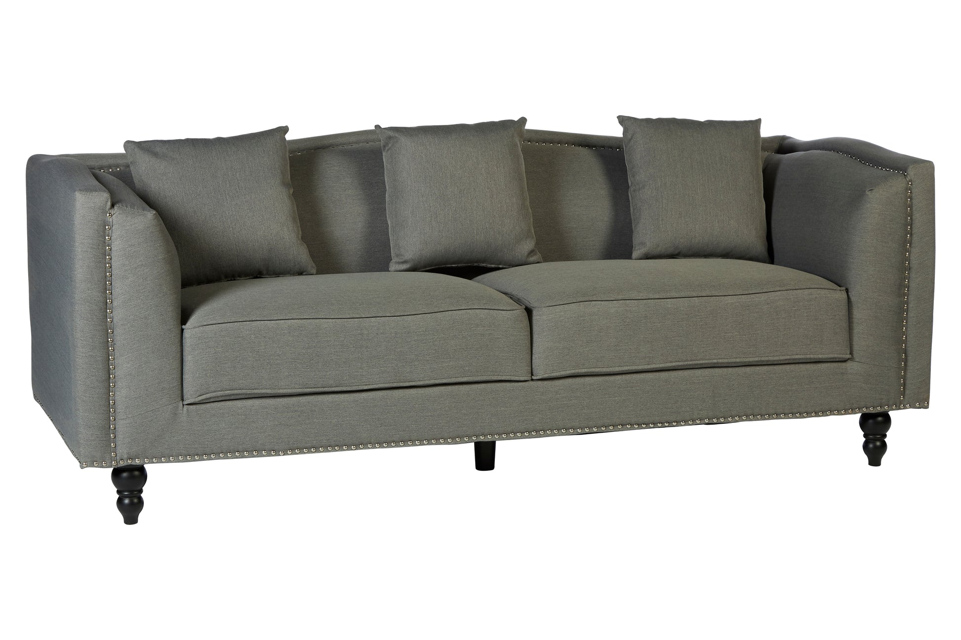 Feya Upholstered Three Seater Grey Fabric Sofa - NIXO Furniture.com