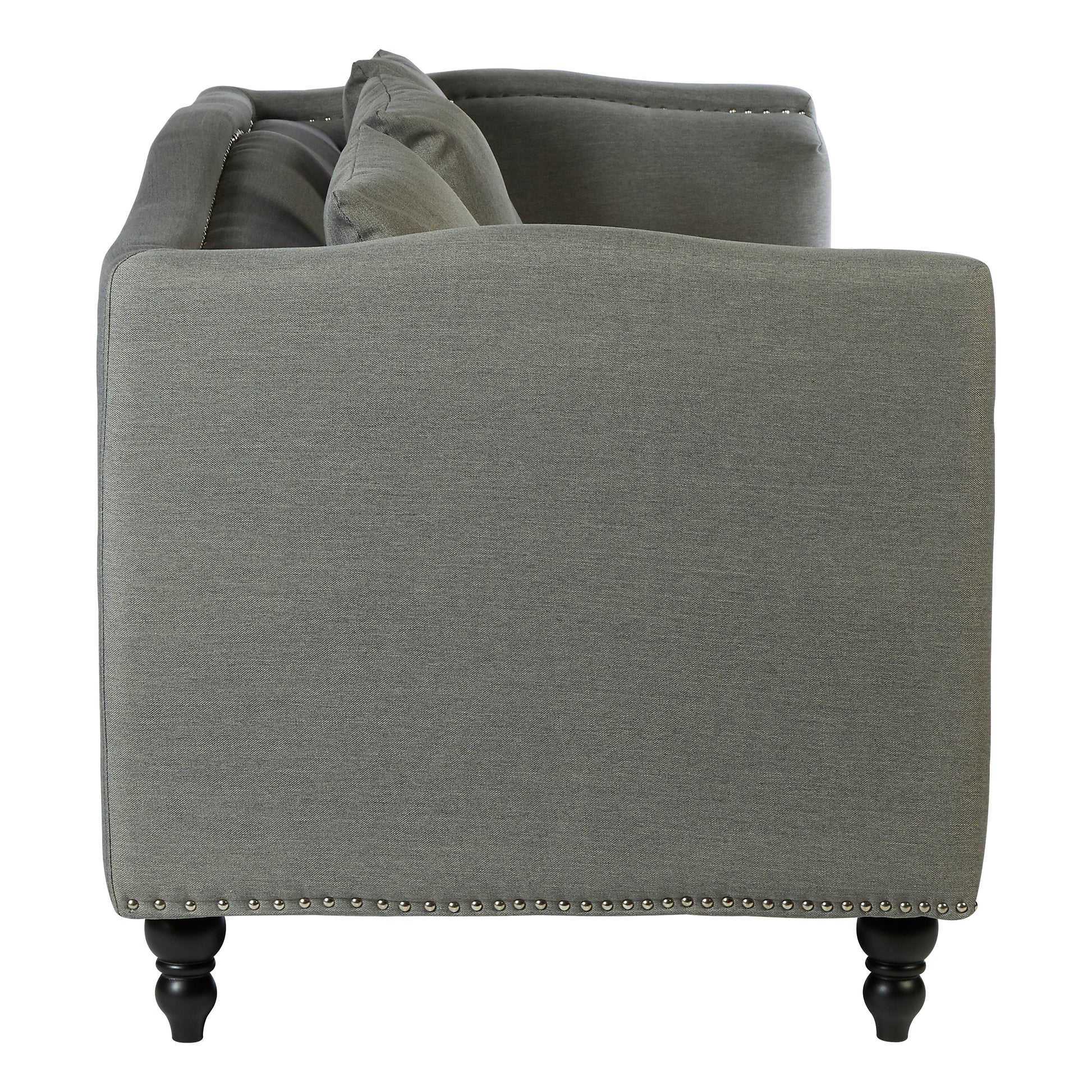 Feya Upholstered Three Seater Grey Fabric Sofa - NIXO Furniture.com