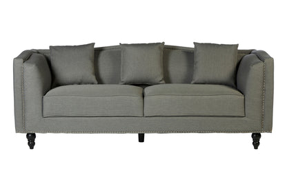 Feya Upholstered Three Seater Grey Fabric Sofa - NIXO Furniture.com