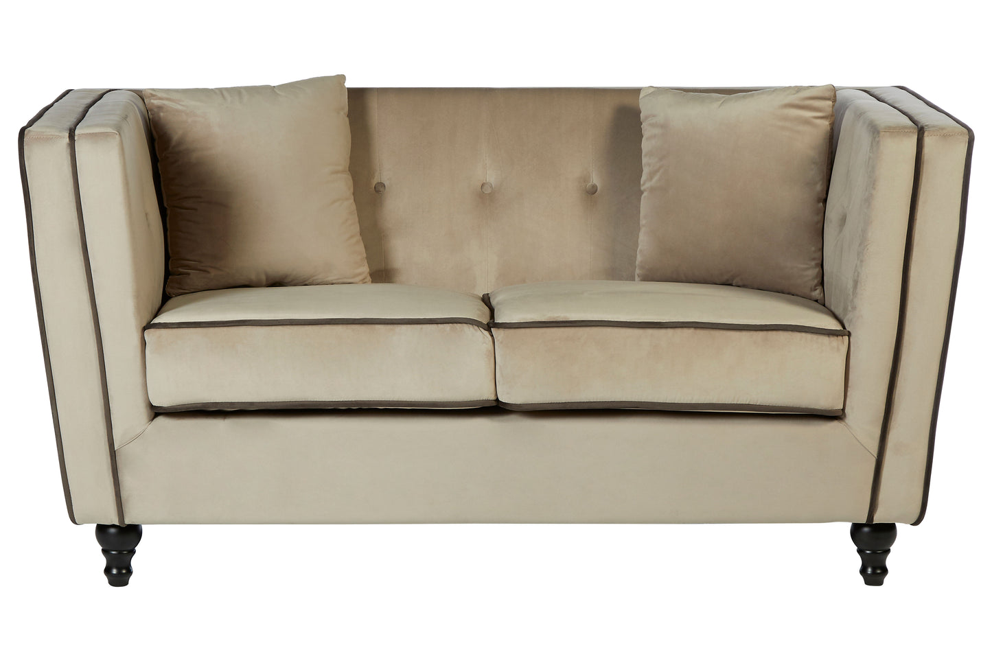 Ferris Upholstered Mink Velvet 2 Seat Sofa - NIXO Furniture.com