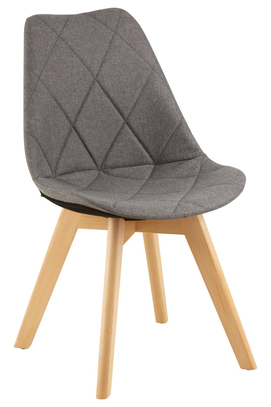 Stockholm Grey Diamond Pattern Dining Chair - NIXO Furniture.com