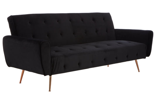 Hayton Black Velvet Sofa Bed - NIXO Furniture.com