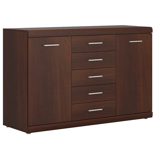 Imperial 2 Door 5 Drawer Sideboard in Dark Mahogany Melamine - NIXO Furniture.com