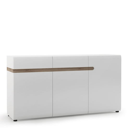 Chelsea Living 2 Drawer 3 Door Sideboard in White with a Truffle Oak Trim - NIXO Furniture.com