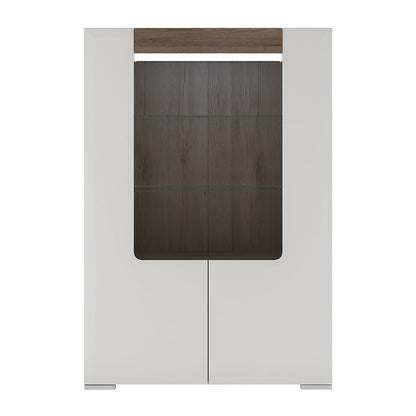 Toronto Low Glazed 2 Door Display Cabinet with Internal Shelves (inc. Plexi Lighting) - NIXO Furniture.com