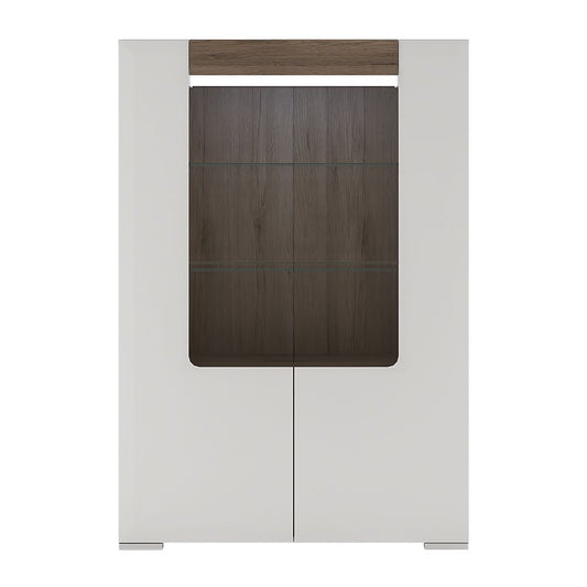 Toronto Low Glazed 2 Door Display Cabinet with Internal Shelves (inc. Plexi Lighting) - NIXO Furniture.com