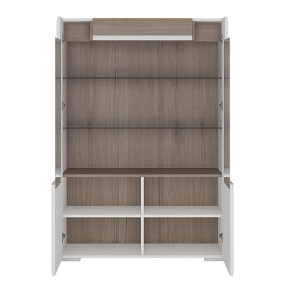 Toronto Low Glazed 2 Door Display Cabinet with Internal Shelves (inc. Plexi Lighting) - NIXO Furniture.com