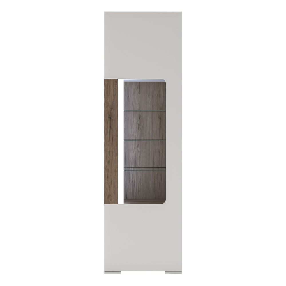 Toronto Tall Narrow Glazed Display Cabinet with Internal Shelves (inc. Plexi Lighting) - NIXO Furniture.com