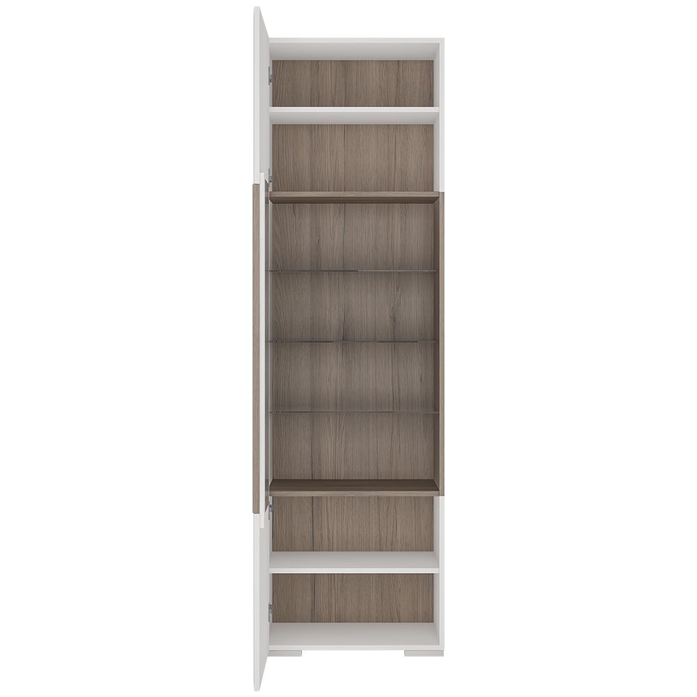 Toronto Tall Narrow Glazed Display Cabinet with Internal Shelves (inc. Plexi Lighting) - NIXO Furniture.com