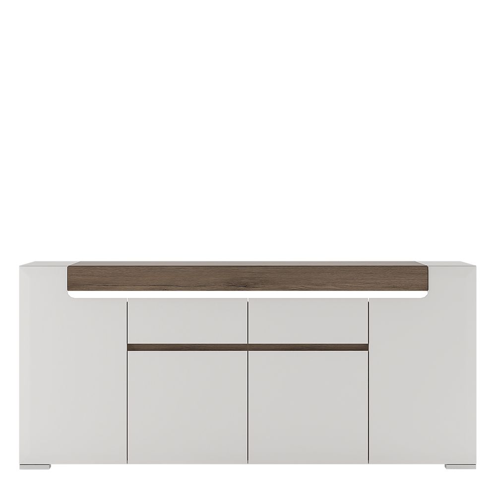 Toronto Wide 4 Door 2 Drawer Sideboard (inc. Plexi Lighting) - NIXO Furniture.com