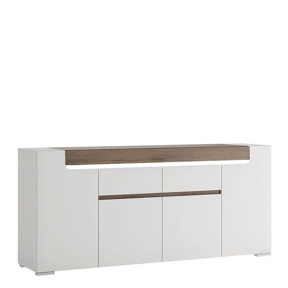 Toronto Wide 4 Door 2 Drawer Sideboard (inc. Plexi Lighting) - NIXO Furniture.com