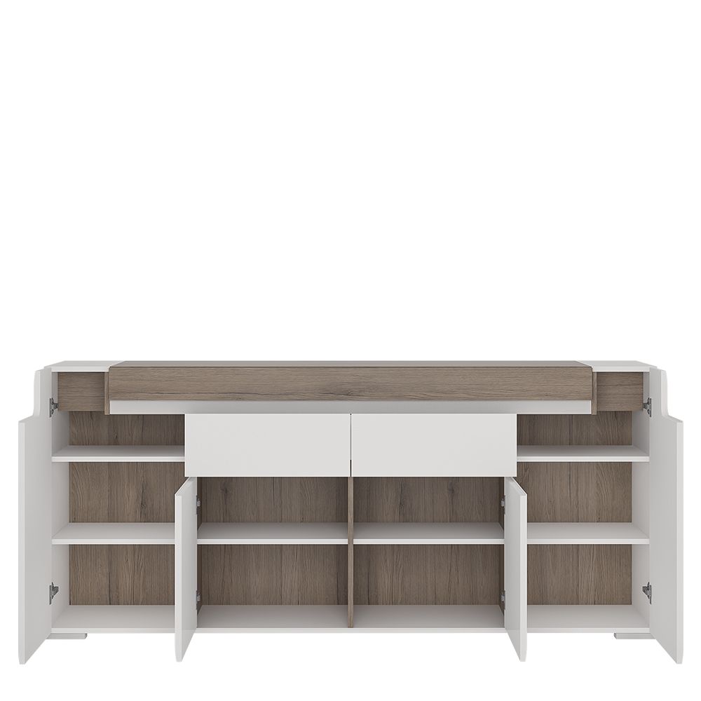 Toronto Wide 4 Door 2 Drawer Sideboard (inc. Plexi Lighting) - NIXO Furniture.com