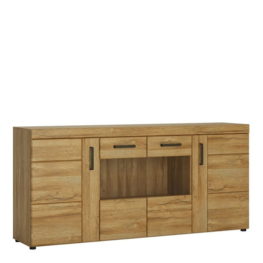 Cortina 4 Door Wide Glazed Sideboard in Grandson Oak - NIXO Furniture.com