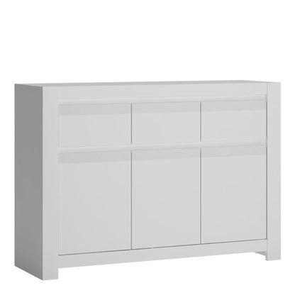 Novi 3 Door 3 Drawer Cabinet in Alpine White - NIXO Furniture.com