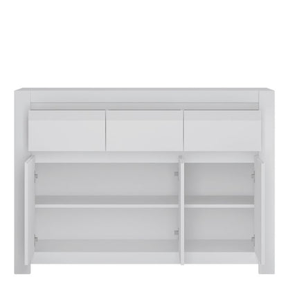 Novi 3 Door 3 Drawer Cabinet in Alpine White - NIXO Furniture.com