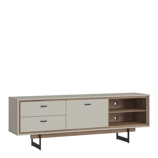 Rivero 1 Door 2 Drawer TV Unit in Grey and Oak - NIXO Furniture.com