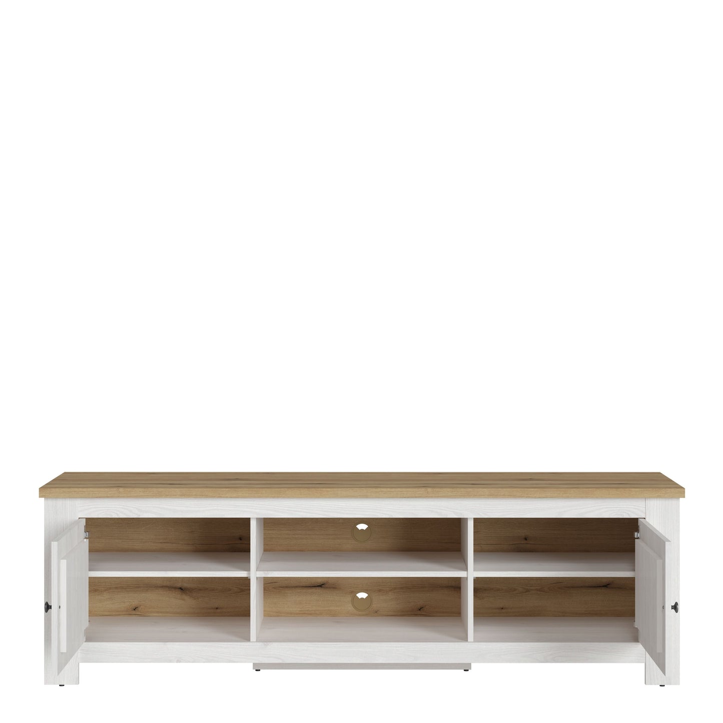 Celesto 2 Door TV Unit in White and Oak - NIXO Furniture.com