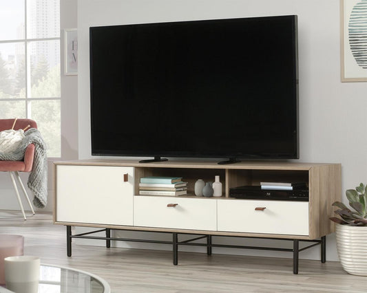 Avon Leather Handled Tv Stand / Credenza - NIXO Furniture.com