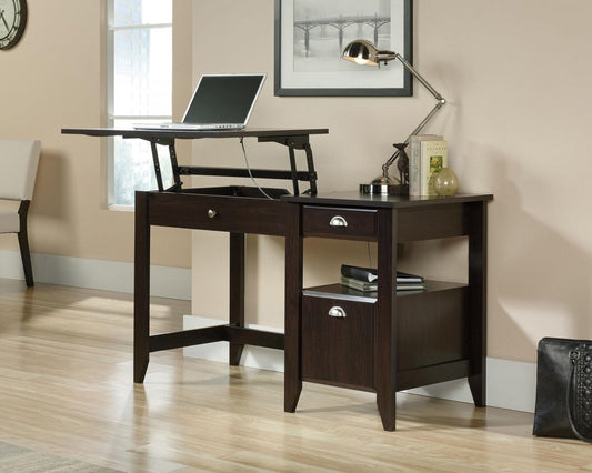 Sit Stand Desk Jamocha Wood - NIXO Furniture.com