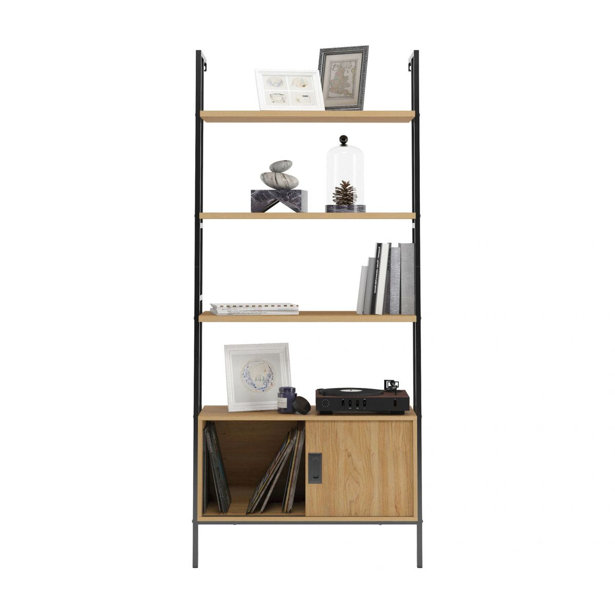 Hythe Wall Mounted 4 Shelf Bookcase With Door - NIXO Furniture.com