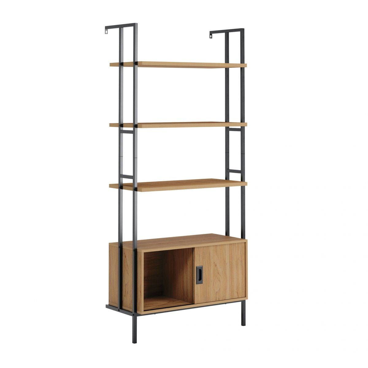 Hythe Wall Mounted 4 Shelf Bookcase With Door - NIXO Furniture.com