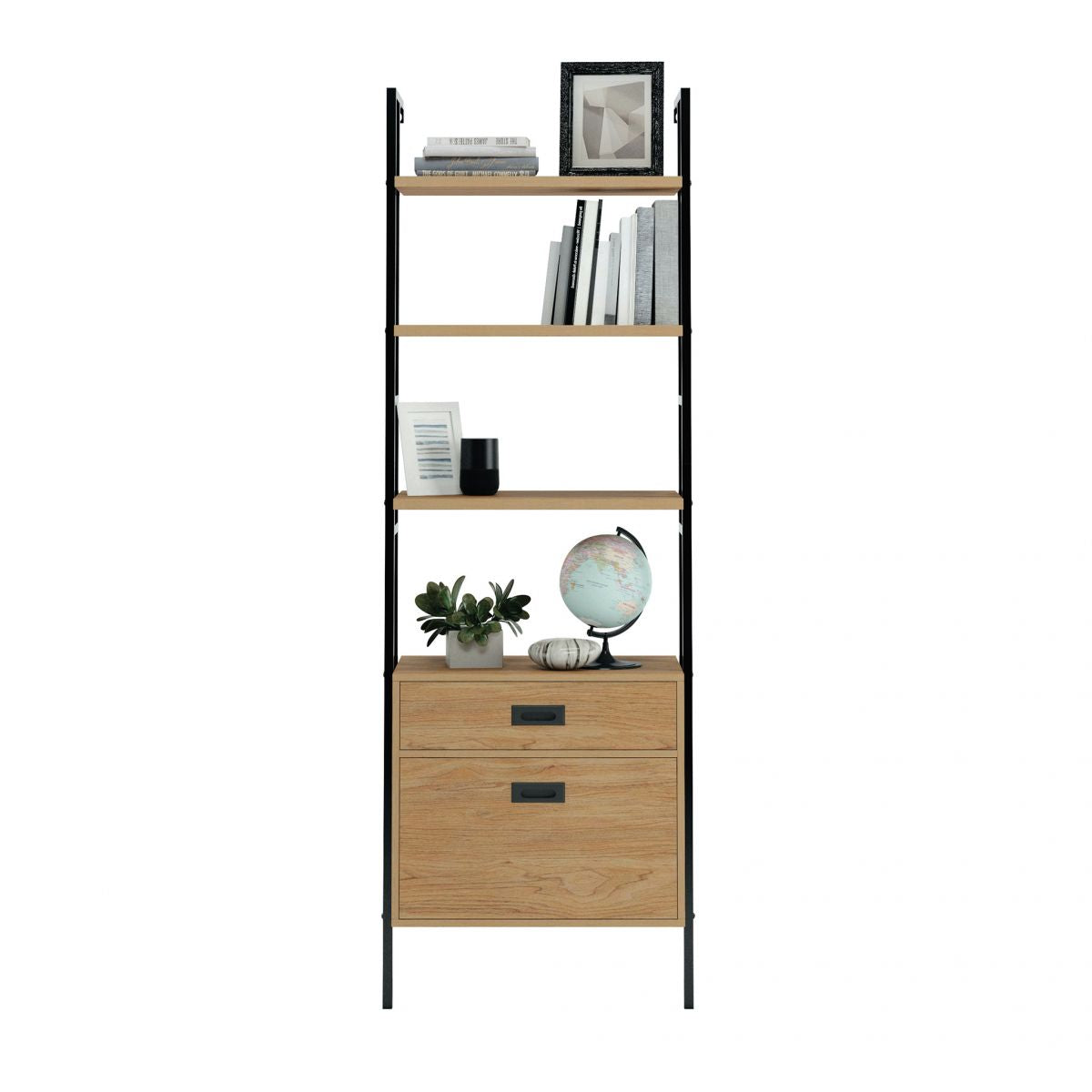 Hythe Wall Mounted 4 Shelf Bookcase With Drawers - NIXO Furniture.com