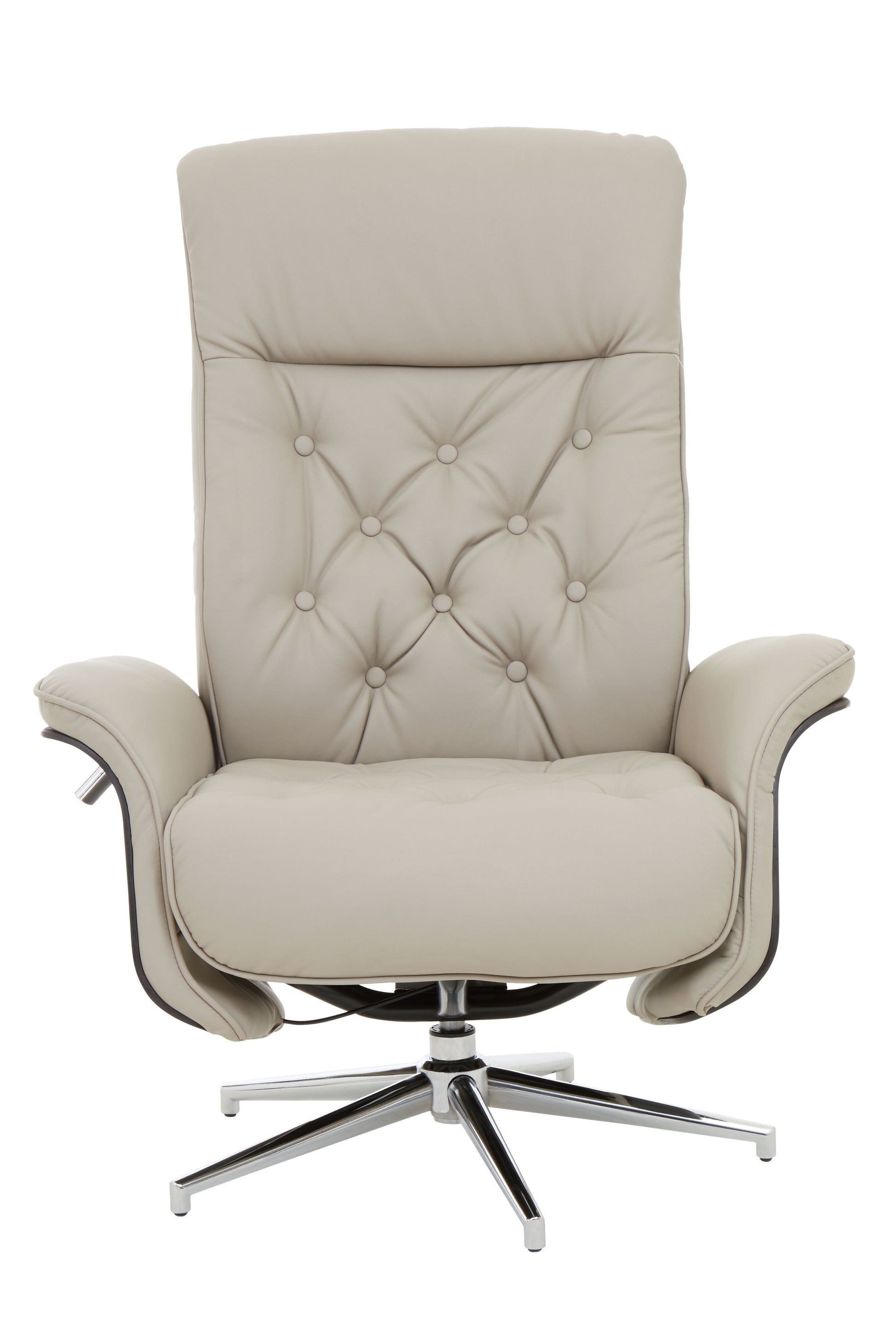 Warrington Leather Effect Recliner And Footstool - NIXO Furniture.com