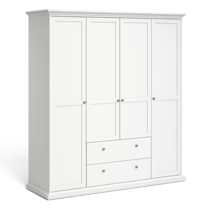 Paris Wardrobe with 4 Doors and 2 Drawers - NIXO Furniture.com