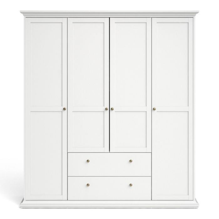 Paris Wardrobe with 4 Doors and 2 Drawers - NIXO Furniture.com