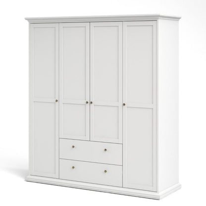 Paris Wardrobe with 4 Doors and 2 Drawers - NIXO Furniture.com