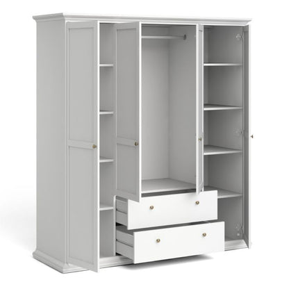 Paris Wardrobe with 4 Doors and 2 Drawers - NIXO Furniture.com